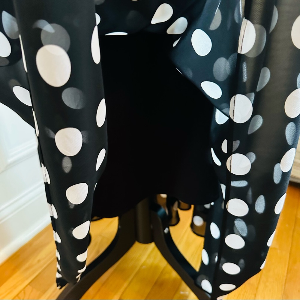 Lennie for Nina Leonard Black & White Polka Dot Cowl Neck Kentucky Derby Dress - Picture 6 of 14
